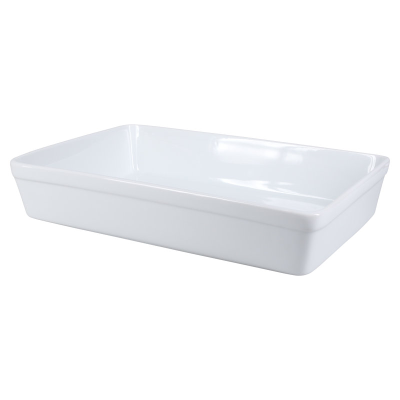 White 12-Inch Porcelain Rectangular Baking Dish