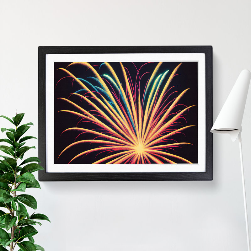 Boundless Fireworks - Single Picture Frame Print, Black Framed, 25cm H x 34cm W x 2cm D