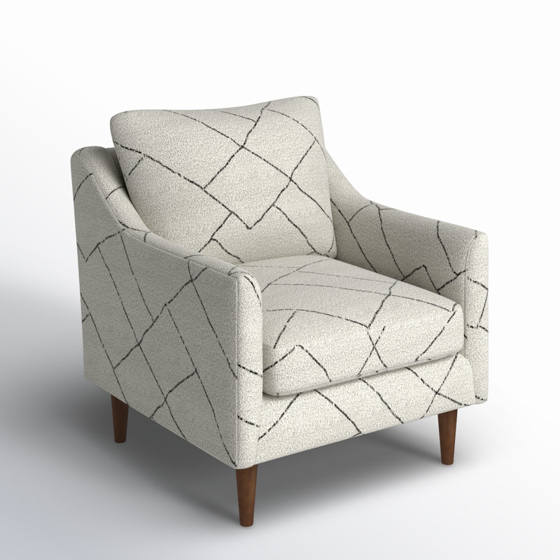 Upholstered Wingback Chair, Dark Walnut, Coffee