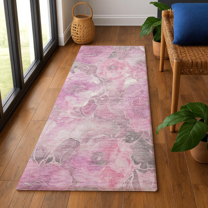 Premium Machine Washable Medena AMF1859 Floral Rug, Runner 2'3" x 7'6"