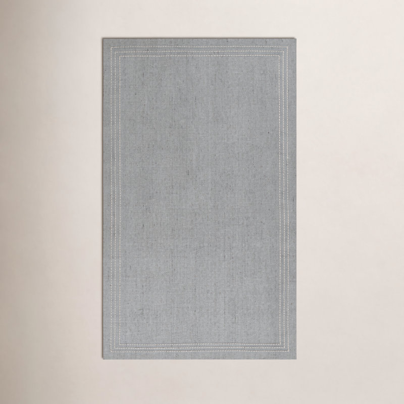 Tapis bleu clair en laine et polyester tissés à la main Momeni Oliver, Rectangle 8 pi x 10 pi