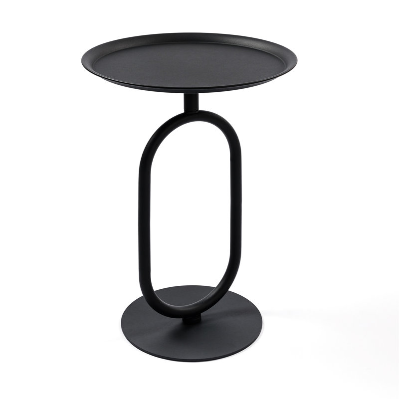 Table basse en métal de forme lanterne, 24 po de haut, petite table d'appoint ronde, H 24,1 po x l 17,76 po x P 17,51 po