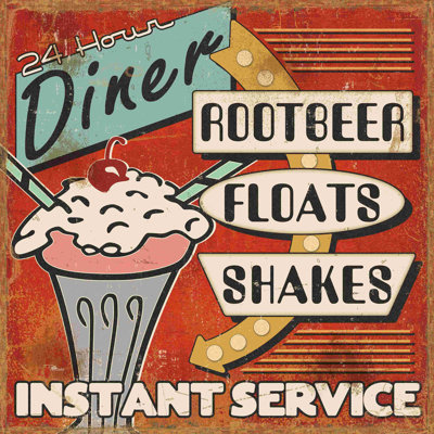 Diners And Drive Ins III - impression sur toile tendue