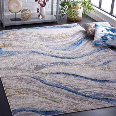 Tapis beige / bleu clair Palma 334