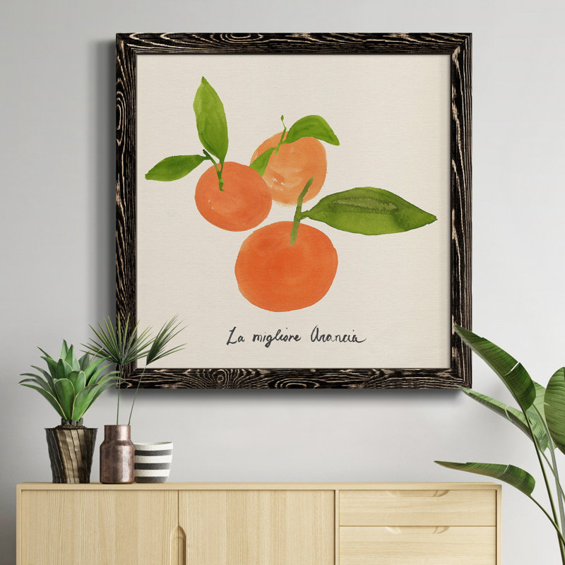 Citrus Trattare II - Toile encadrée de qualité supérieure - prête à être accrochée, H 17 po x l 17 po x P 1,5 po, Cadre noir