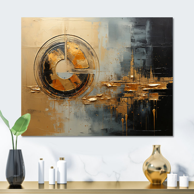 Golden Gleam IV - impression sur métal, H 12 po x l 20 po x P 1 po