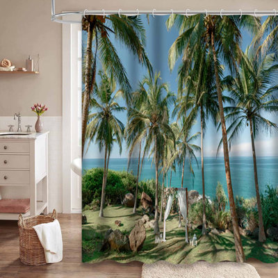 Magnifique rideau de douche avec 12 crochets