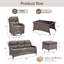 Ensemble de conversation familial 8 pièces en résine tressée pour patio extérieur, avec coussins de 15 cm et table basse.-134048967-134048966