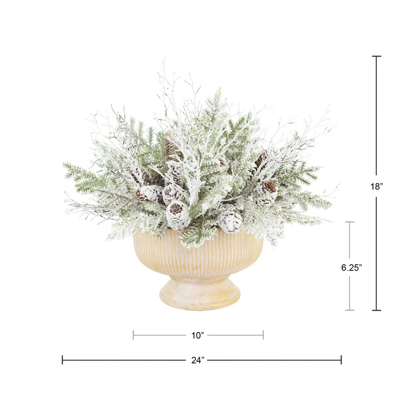 Evergreen Centerpiece with Pinecones