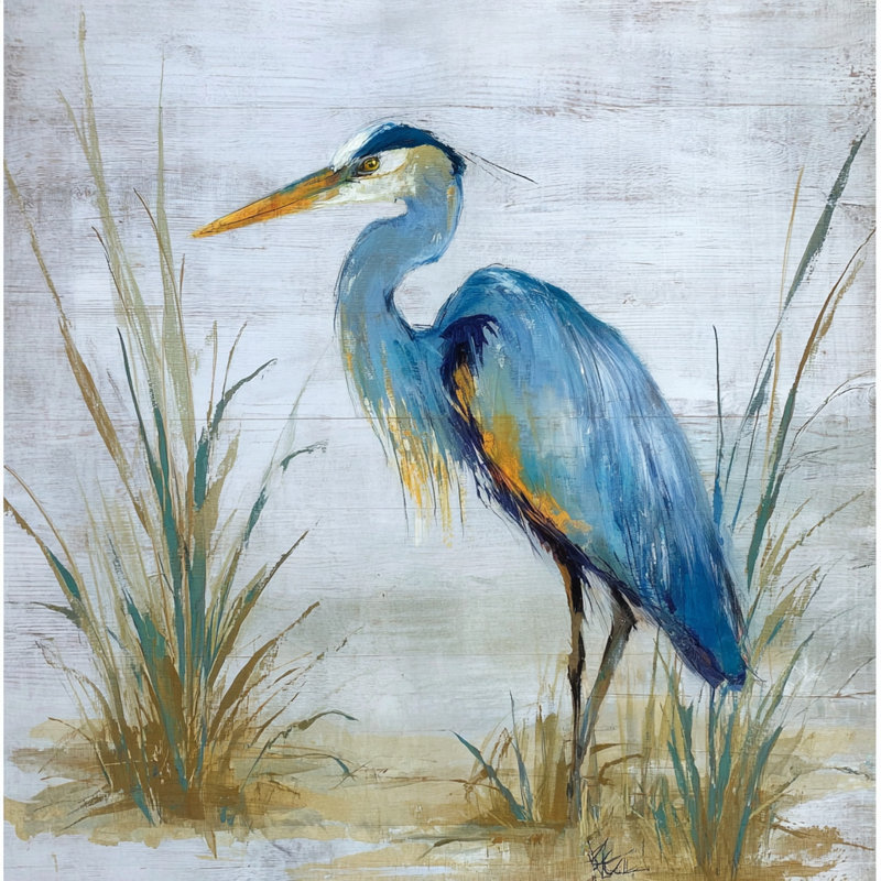 Meadow’s Edge Heron - Art mural sur toile tendue