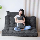 Corduroy Bean Bag Chair Tufted Folding Sofa Bed with Pillows