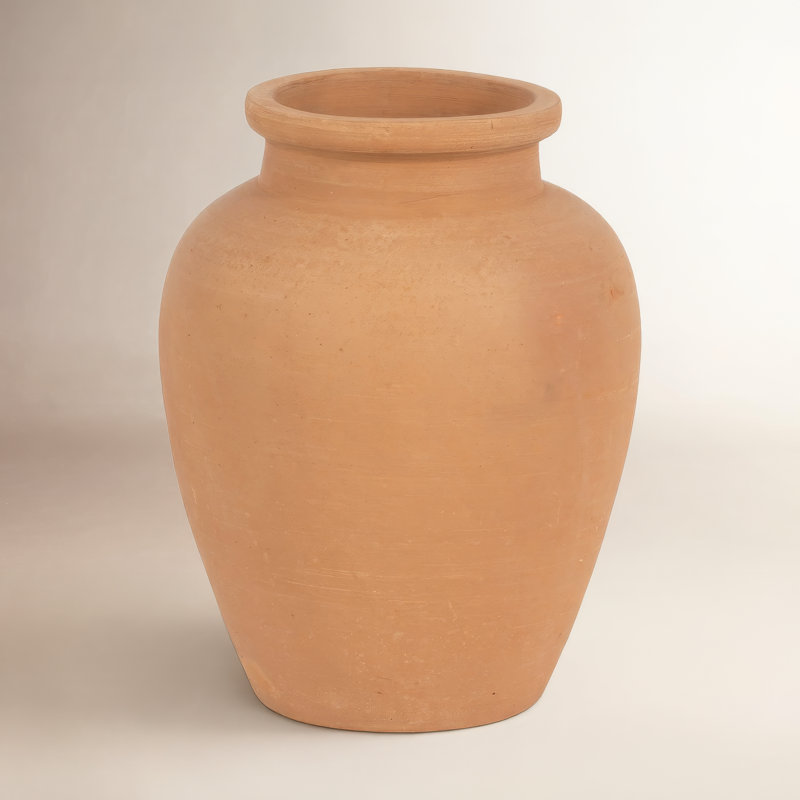Terre cuite, cruche traditionnelle 10 po, ronde, Brun