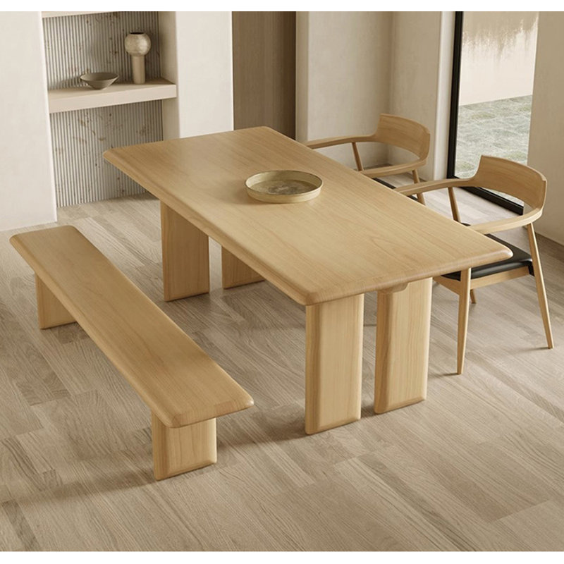 Table de salle à manger moderne simple en bois massif Purantton