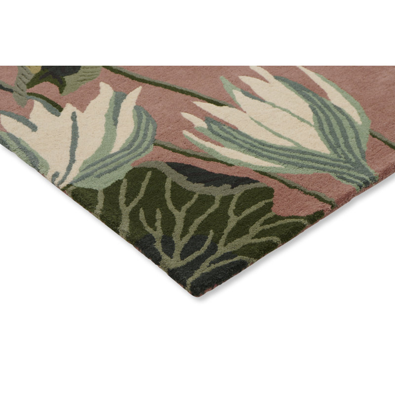 Hand Tufted Wool Floral Area Rug, Rectangle 3'11" x 5'11"