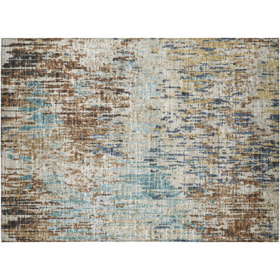 Wynnston Washable Abstract Indoor / Outdoor Rug