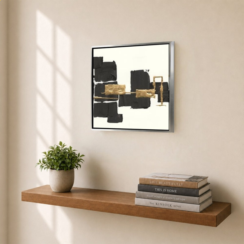 «Gilded Boxes III» par Chris Paschke - impression sur toile, H 28 po x l 28 po, Argent