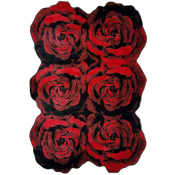 Mercer41 Rose Rug 2x8 Runner Cute Plush Flower Roses Shaped Rug Girly ...