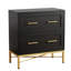 Élégante armoire à 2 tiroirs pour le flux de travail de bureau, différentes tailles de dossiers réglables, couleur blanche, accents dorés, système de verrouillage, fixation murale optionnelle, panneau de particules imperméable, facile à assembler-2101760052