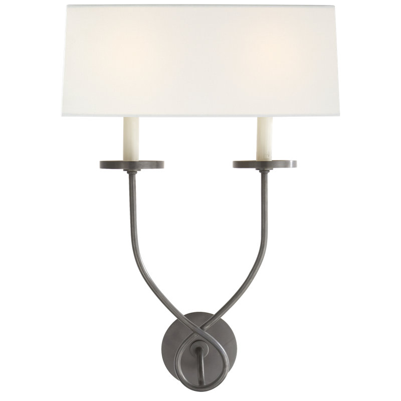 Chapman & Myers Symmetric Twist Double Sconce, Bronze, Fabric