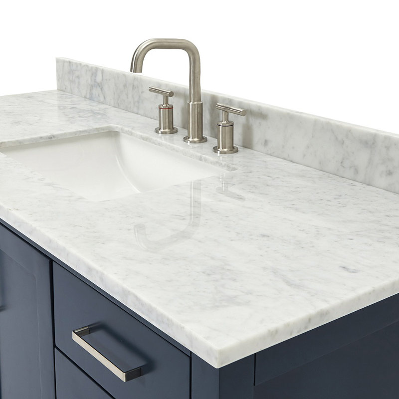 Magnolia Bath Vanity Rectangular Basin S061SCW2R, Midnight Blue, Rectangular, 55"
