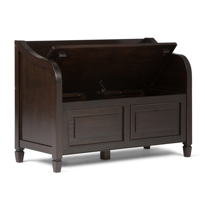Connaught Dark Chestnut Brown Solid Wood Storage Bench