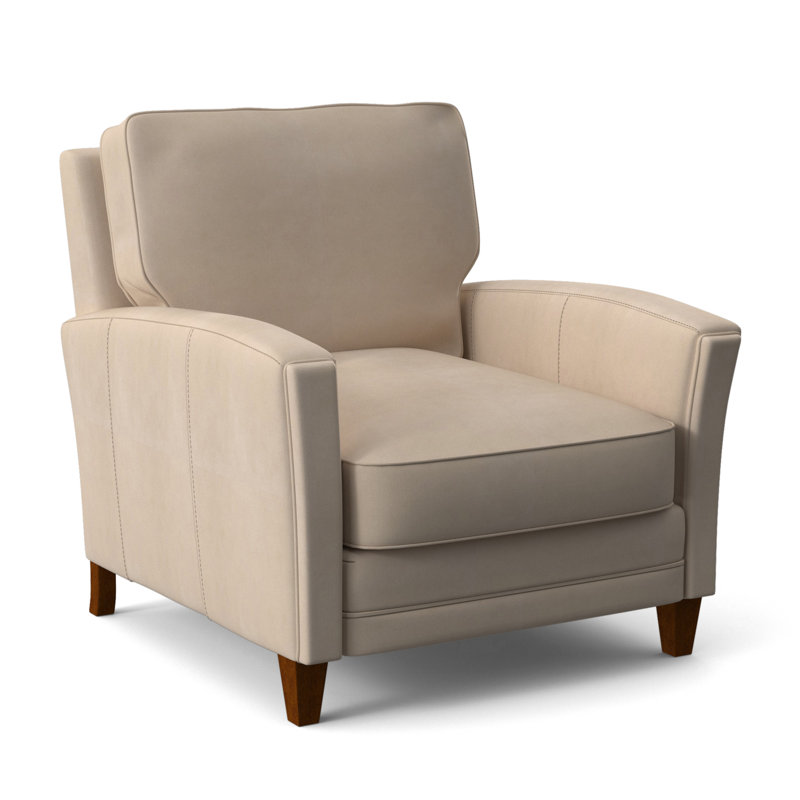 Zion Armchair, New Classiques, Aline Light Gray Stonewash Genuine Leather