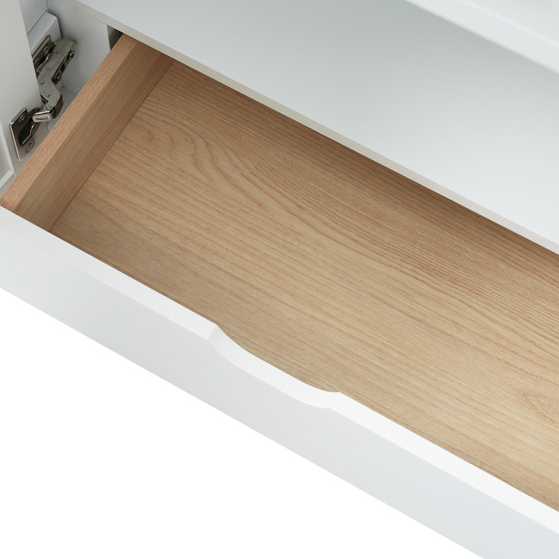 Meuble-lavabo de 30 pouces avec lavabo en céramique et beaucoup de rangement - le choix pour les petites salles de bain