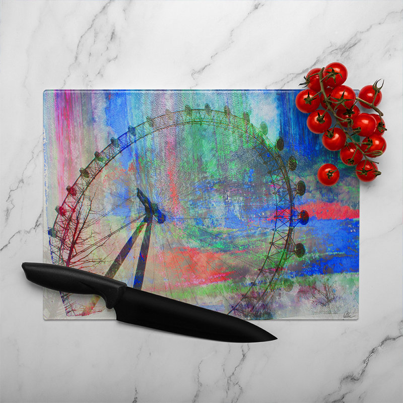 London Eye Glass Chopping Board, 28cm L x 20cm W