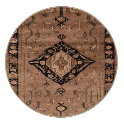 Machine Washable Persian Brown Area Rug