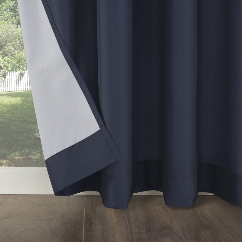 Franko Indoor/Outdoor UV Protectant Room Darkening Grommet Curtain Panel, 54" W x 95" L, Indigo