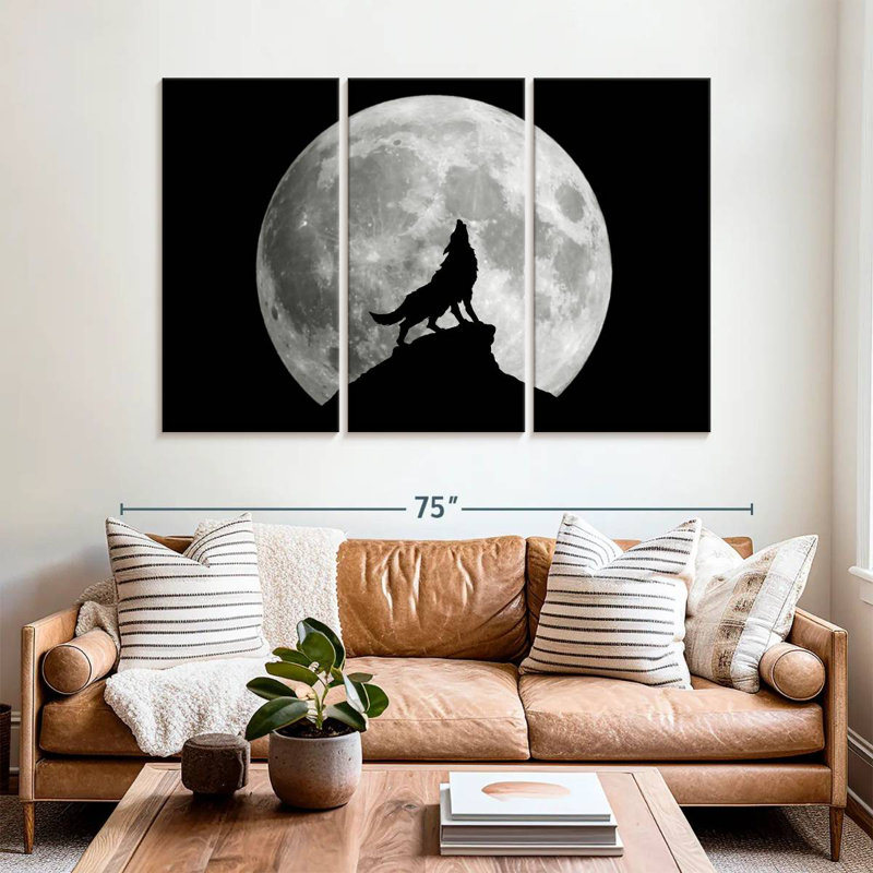 Brampt Wolf Moon, 42" H x 65" W