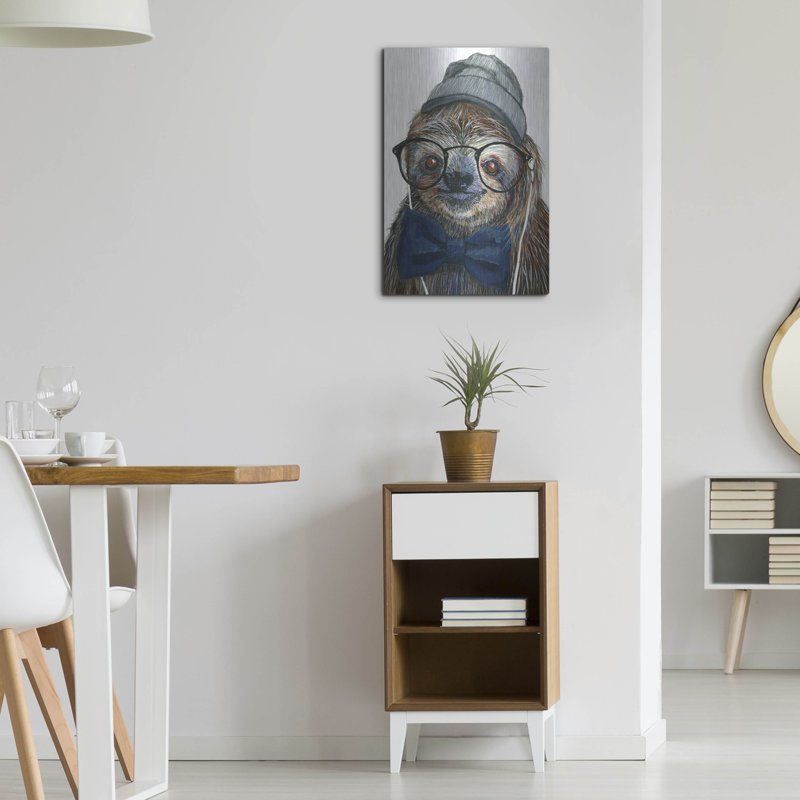Hipster Sloth par Melissa Symons, H 24 po x l 16 po