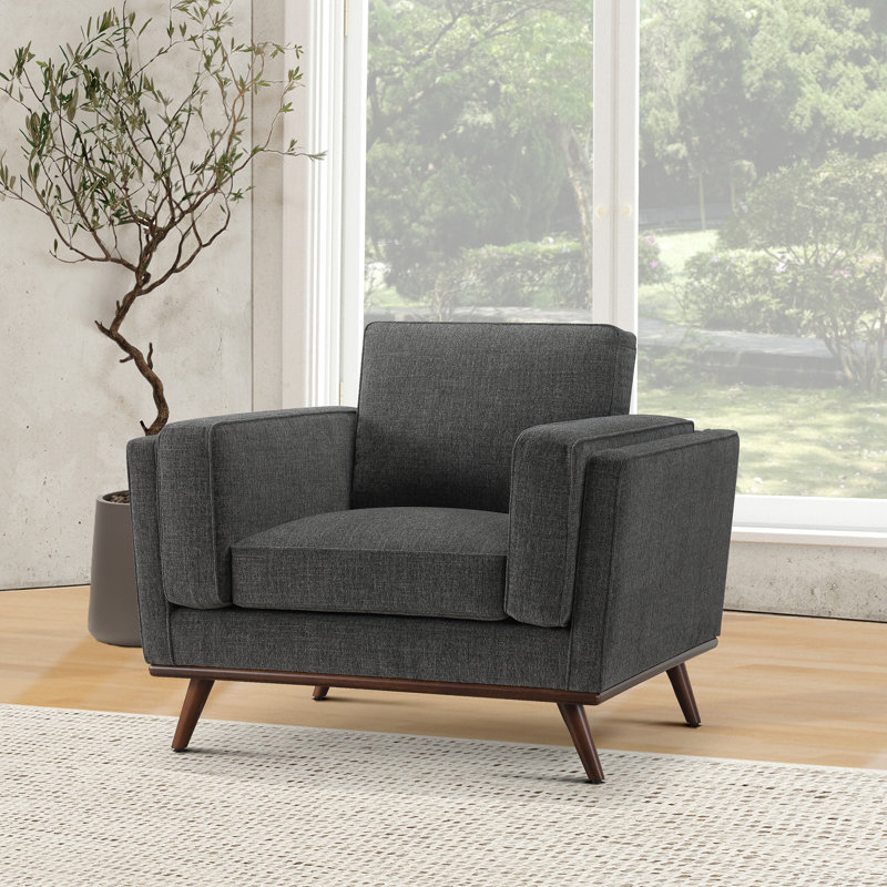 Lauro Positano Fabric Chair, Gray Polyester