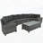 8-pieces Outdoor Wicker Round Sofa Set, Half-Moon Sectional Sets All Weather, Curved Sofa Set With Rectangular Coffee Table, PE Rattan Water-resistant and UV Protected, Movable Cushion-930410955