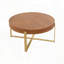 Table basse ronde avec pieds croisés et épissure à grain de bois - Bois de sapin