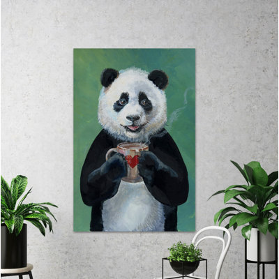 Panda Heart Mug - Wrapped Canvas Painting