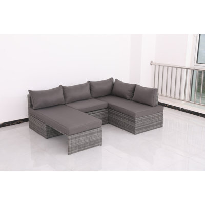 Comfortable Relaxation Pe Rattan Steel Frame Modern Patio Sofa For Outdoor Spaces
