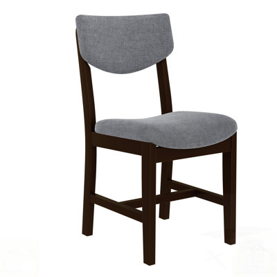Rustic Farmhouse Dining Chair Set - Solid Wood Frame With Fabric Cushion, Upholstered For Comfort And Style