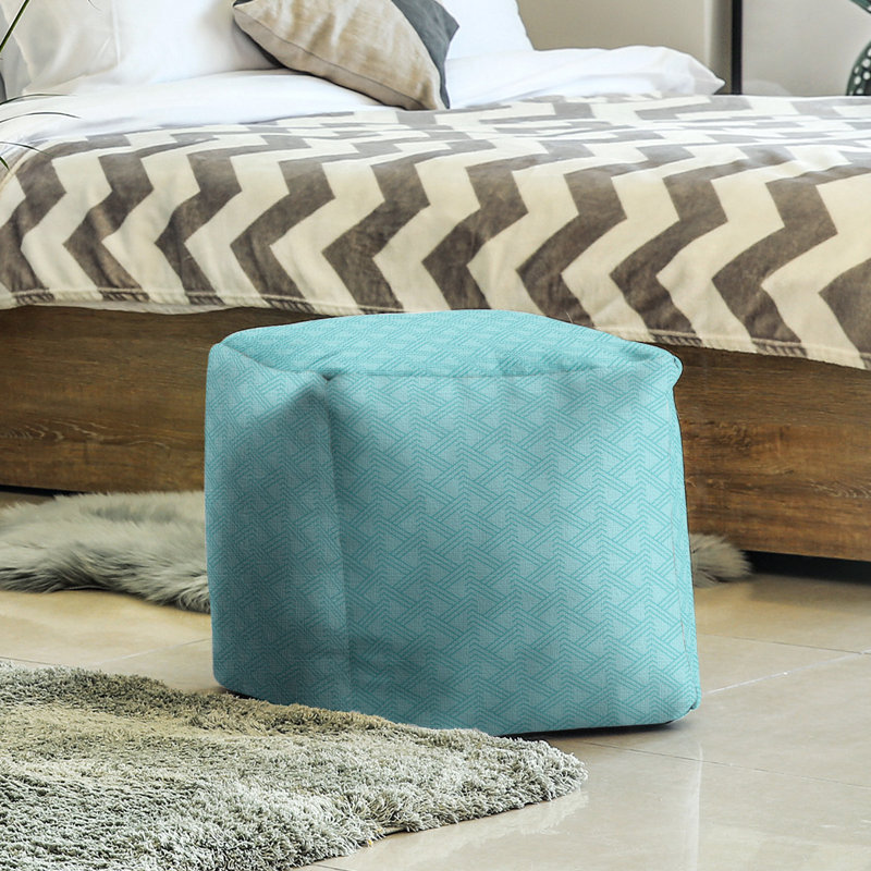 Repose-pieds cube à motif zag full color zig, Bleu sarcelle