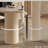 79" Oval Dining Table,Cream Column Base And White Textured Sintered Stone Top,Modern Kitchen Table-394402164
