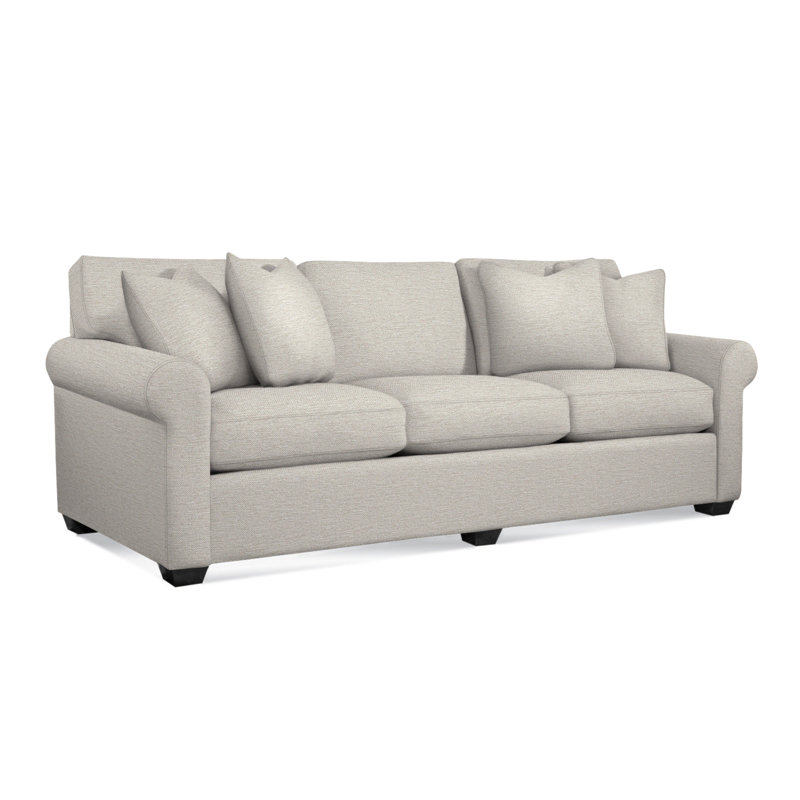 Bedford Upholstered 98'' Sofa, Black , White Performance Fabric; 0851-94