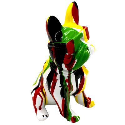 Bouledogue français avec lunettes Gelffude Multi-Color II Graffiti - 8 po de hauteur