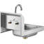 Lavabo mural en acier inoxydable de calibre 20 avec robinet à col de cygne, 30,5 cm (L) x 40,6 cm (P) et protection anti-éclaboussures.