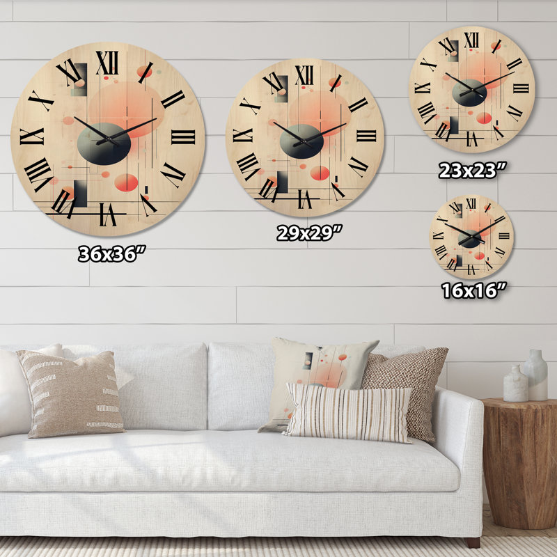 Horloge murale géométrique moderne en bois, Très grand