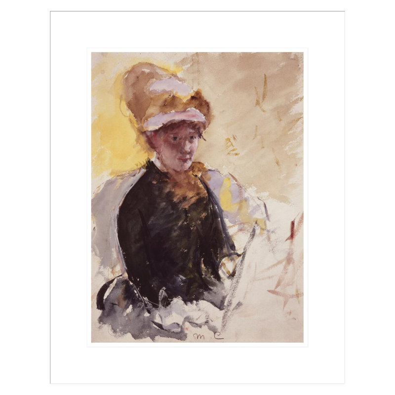 Autoportrait par Mary Cassatt - Impression sur toile, 21.75" H x 17.43" W
