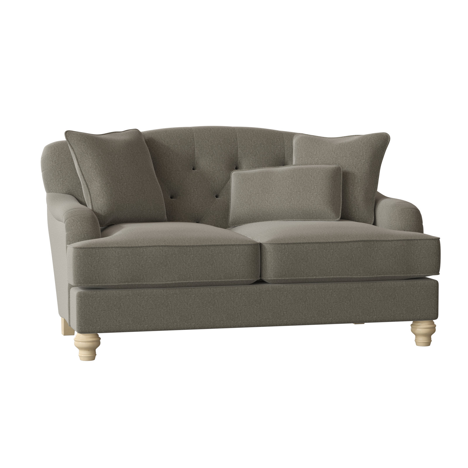 Sullivan 65'' Upholstered Loveseat, Craftwood 16 Gray Performance Chenille, Pecan, Yes