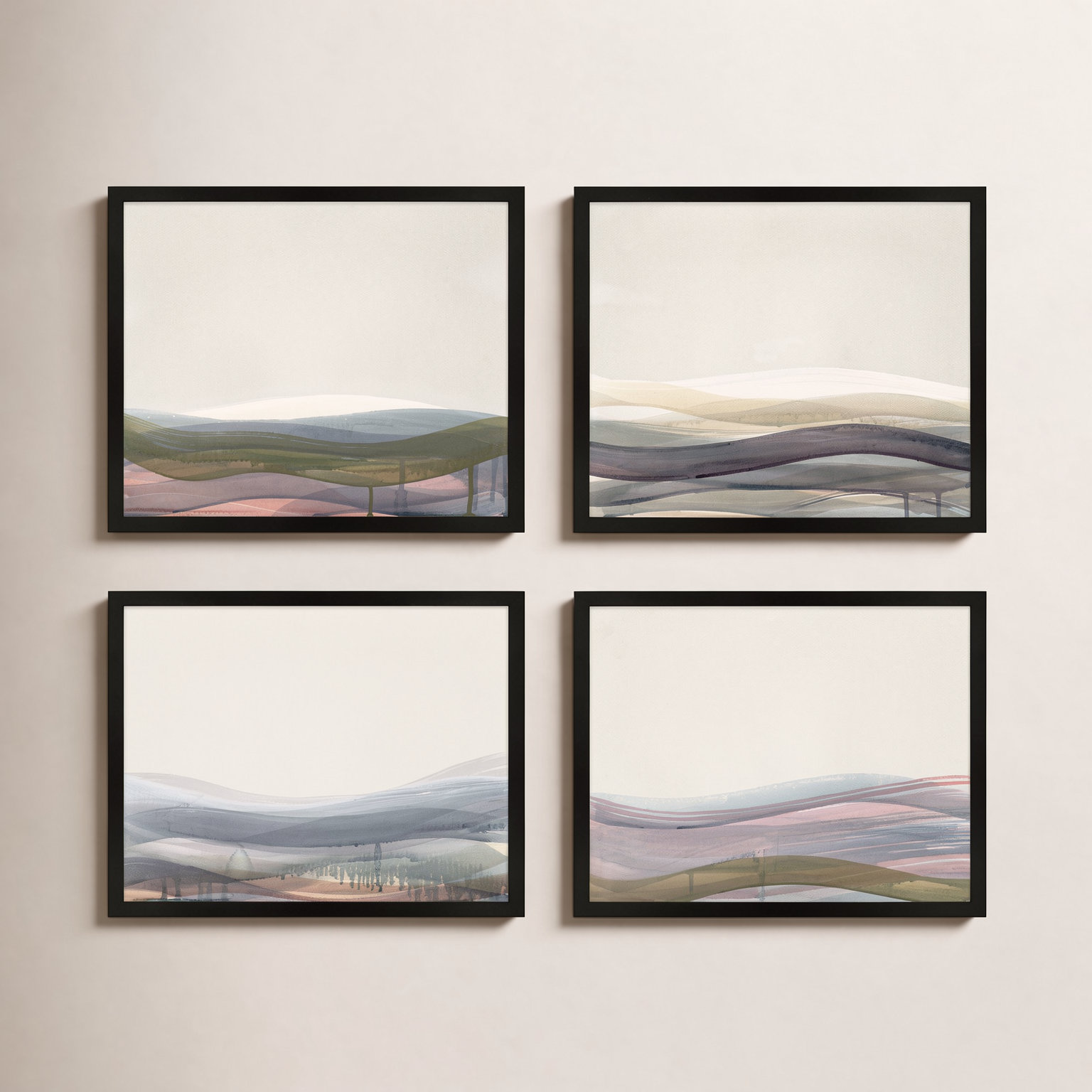 Lalita "Preliminary" Print by Beth James, Black Framed, 38" W x 30" H