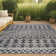 Rasime Tribal Bohemian Black/Ivory Indoor/Outdoor Rug
