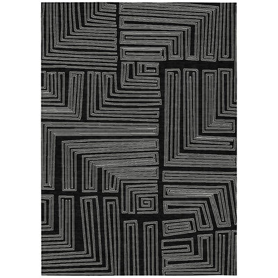 Clayra Black Washable Indoor-Outdoor Rug - 