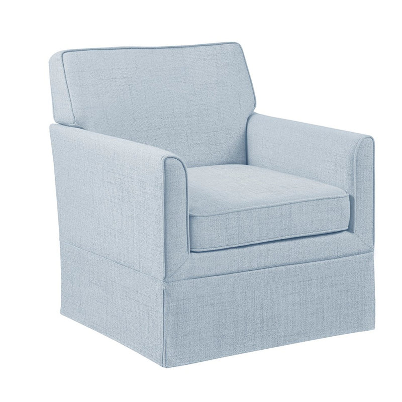 Fauteuil d'appoint bleu avec housse, conception à accoudoirs classiques pour un look décontracté, s'adapte à tous les styles de salon, de chambre à coucher, d'invités de lecture avec des pieds en bois massif, une structure en contreplaqué, un couss